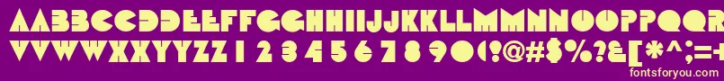 フォントBbt – 紫の背景に黄色のフォント