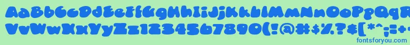 DuncecapbbReg Font – Blue Fonts on Green Background