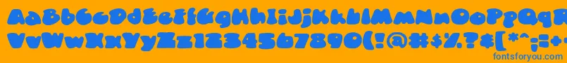 Czcionka DuncecapbbReg – niebieskie czcionki na pomarańczowym tle