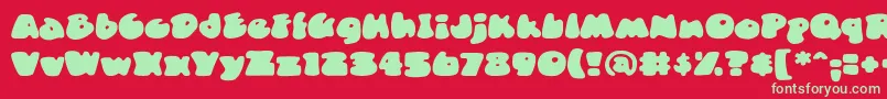 DuncecapbbReg Font – Green Fonts on Red Background