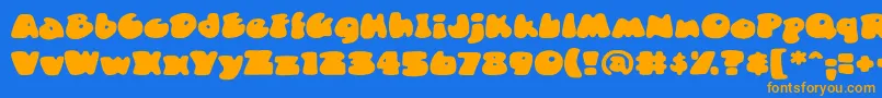 DuncecapbbReg Font – Orange Fonts on Blue Background