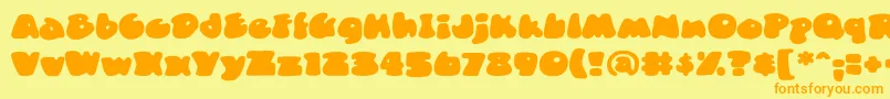 DuncecapbbReg Font – Orange Fonts on Yellow Background