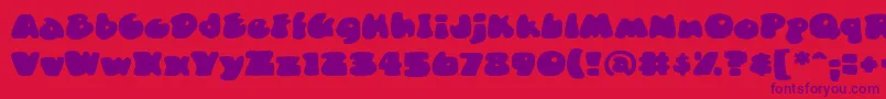 Fonte DuncecapbbReg – fontes roxas em um fundo vermelho
