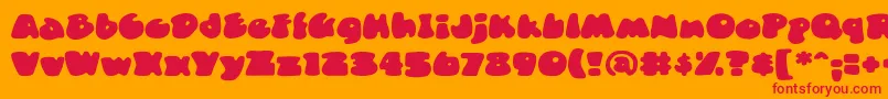 フォントDuncecapbbReg – オレンジの背景に赤い文字