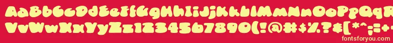 DuncecapbbReg Font – Yellow Fonts on Red Background
