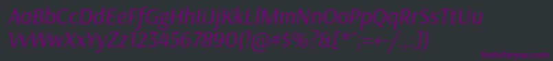 Шрифт ArsenalItalic – фиолетовые шрифты на чёрном фоне
