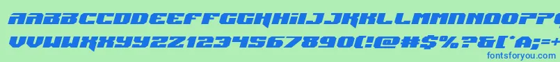 Jumpersexpandital Font – Blue Fonts on Green Background