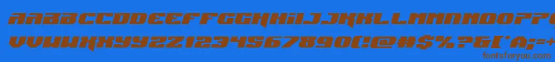 Jumpersexpandital Font – Brown Fonts on Blue Background