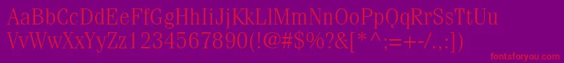 CompendiumLightSsiLight Font – Red Fonts on Purple Background