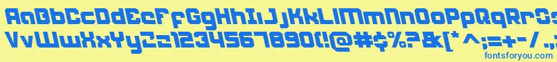 Weaponeerleft Font – Blue Fonts on Yellow Background