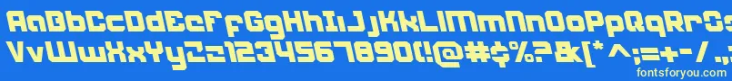 Weaponeerleft Font – Yellow Fonts on Blue Background