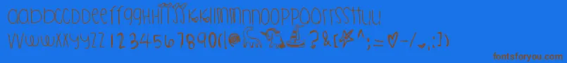 Killahpikapika Font – Brown Fonts on Blue Background