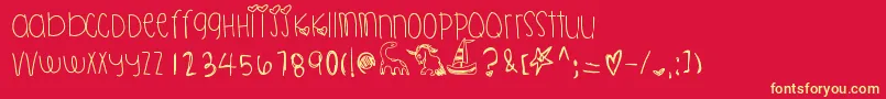 Killahpikapika Font – Yellow Fonts on Red Background