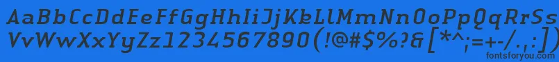 LinotypeAuthenticSerifItalic-fontti – mustat fontit sinisellä taustalla