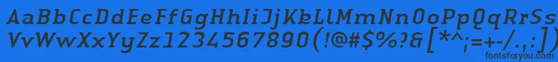 Шрифт LinotypeAuthenticSerifItalic – чёрные шрифты на синем фоне