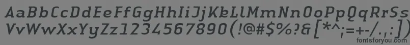 LinotypeAuthenticSerifItalic-fontti – mustat fontit harmaalla taustalla