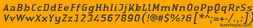 LinotypeAuthenticSerifItalic Font – Black Fonts on Orange Background