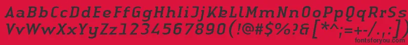 LinotypeAuthenticSerifItalic Font – Black Fonts on Red Background