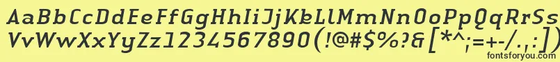 LinotypeAuthenticSerifItalic Font – Black Fonts on Yellow Background