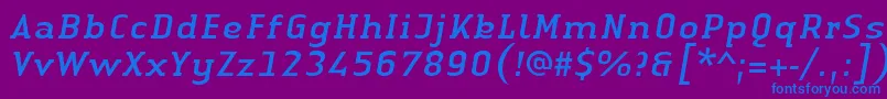 LinotypeAuthenticSerifItalic Font – Blue Fonts on Purple Background