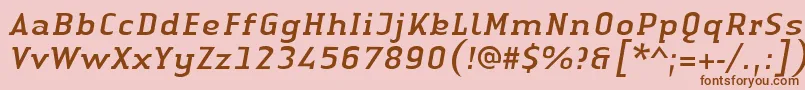 Czcionka LinotypeAuthenticSerifItalic – brązowe czcionki na różowym tle