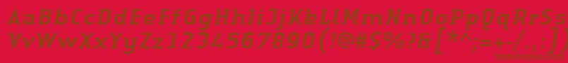 Czcionka LinotypeAuthenticSerifItalic – brązowe czcionki na czerwonym tle