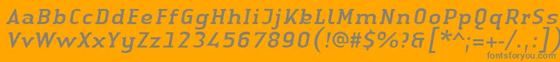 LinotypeAuthenticSerifItalic-Schriftart – Graue Schriften auf orangefarbenem Hintergrund