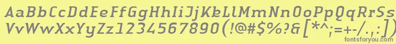 LinotypeAuthenticSerifItalic Font – Gray Fonts on Yellow Background