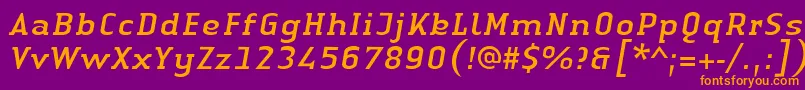 Шрифт LinotypeAuthenticSerifItalic – оранжевые шрифты на фиолетовом фоне