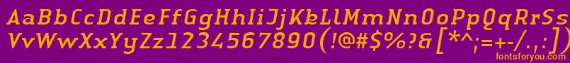 LinotypeAuthenticSerifItalic Font – Orange Fonts on Purple Background