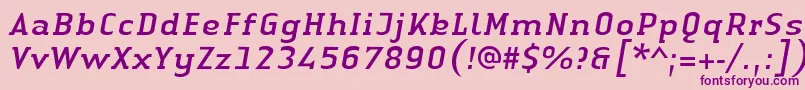 LinotypeAuthenticSerifItalic Font – Purple Fonts on Pink Background
