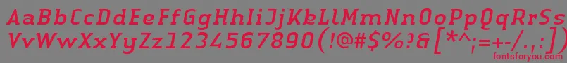 LinotypeAuthenticSerifItalic Font – Red Fonts on Gray Background