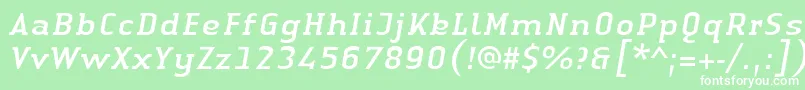LinotypeAuthenticSerifItalic Font – White Fonts on Green Background