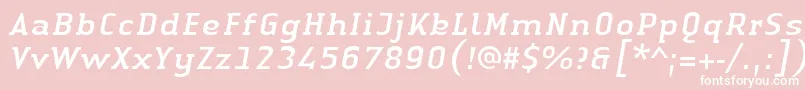 フォントLinotypeAuthenticSerifItalic – ピンクの背景に白い文字