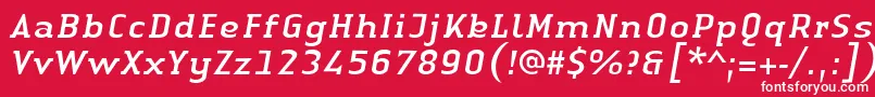 LinotypeAuthenticSerifItalic Font – White Fonts on Red Background
