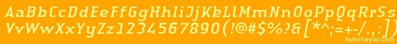 LinotypeAuthenticSerifItalic Font – Yellow Fonts on Orange Background