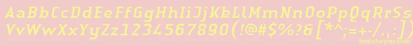 LinotypeAuthenticSerifItalic Font – Yellow Fonts on Pink Background