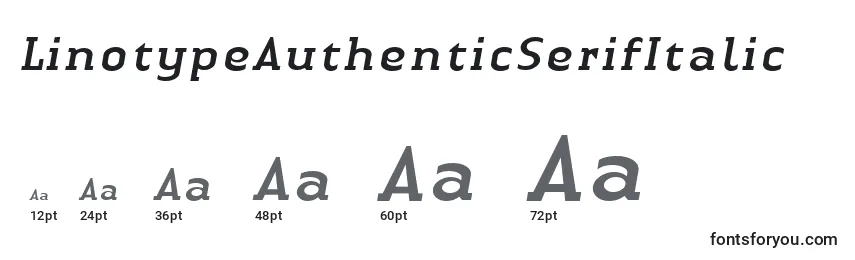 Размеры шрифта LinotypeAuthenticSerifItalic