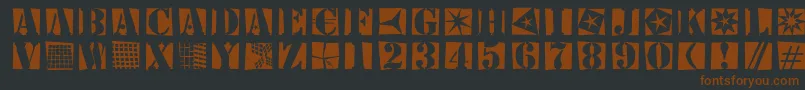 Stencilbricksrandom Font – Brown Fonts on Black Background