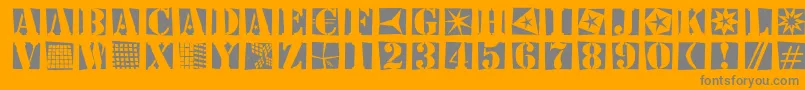 Stencilbricksrandom Font – Gray Fonts on Orange Background