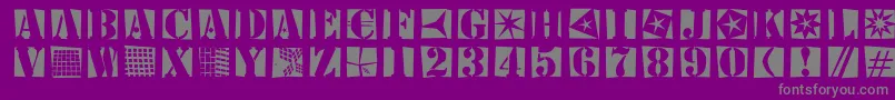 Stencilbricksrandom Font – Gray Fonts on Purple Background