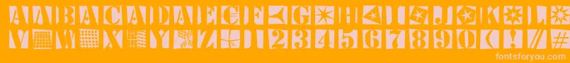 Stencilbricksrandom Font – Pink Fonts on Orange Background