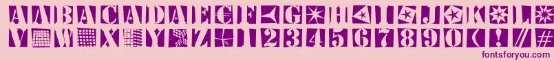 Stencilbricksrandom Font – Purple Fonts on Pink Background