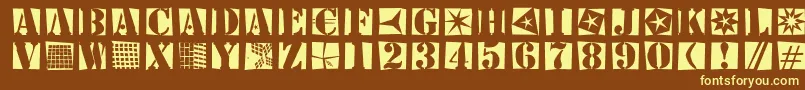 Stencilbricksrandom Font – Yellow Fonts on Brown Background