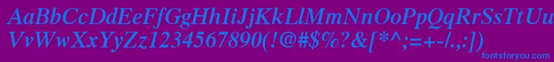 GrecoSsiSemiBoldItalic Font – Blue Fonts on Purple Background