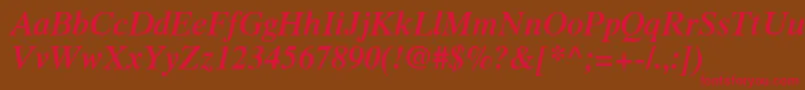 GrecoSsiSemiBoldItalic Font – Red Fonts on Brown Background