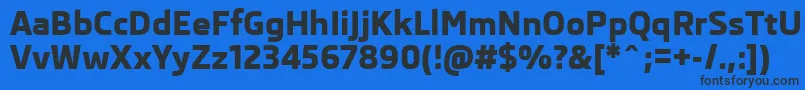 フォントSkodaProExtrabold – 黒い文字の青い背景