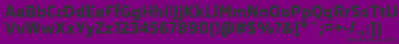 フォントSkodaProExtrabold – 紫の背景に黒い文字