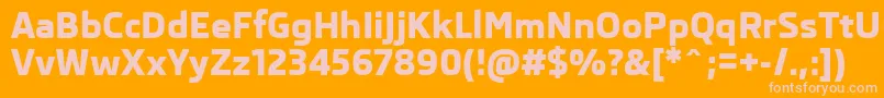 SkodaProExtrabold Font – Pink Fonts on Orange Background