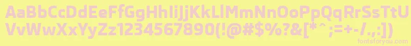 SkodaProExtrabold Font – Pink Fonts on Yellow Background